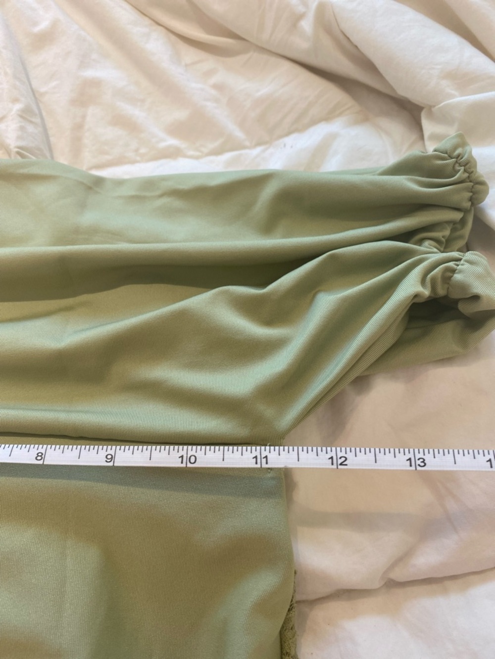 Off-Shoulder Sage Lace-Panel Maxi Dress - S - Picture 5 of 6